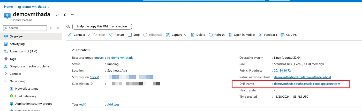 ไหนๆๆ ลองเช็คซิ DNS ของ VM มามั้ย มาเรียบร้อย